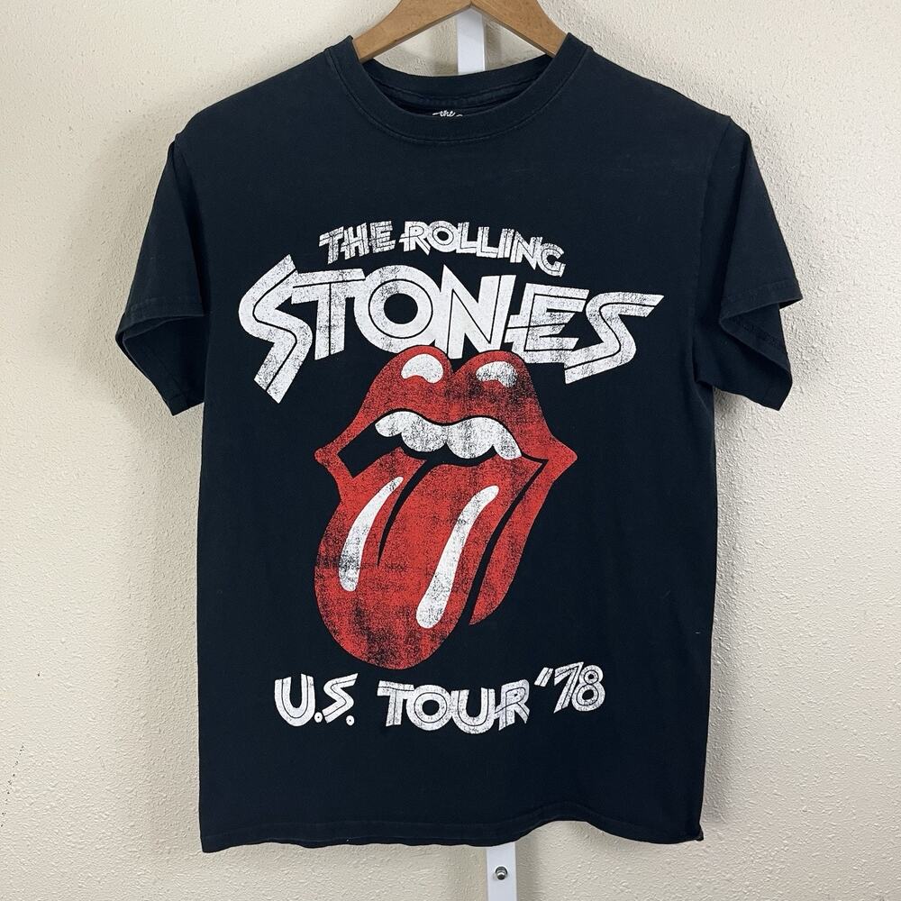 The Rolling Stones Graphic Vintage Wash Tee Mens Unisex S Small Black